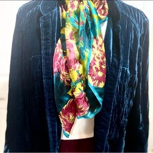 Chico's Blue Velvet Blazer size XL